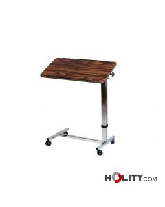 Eazy - Tavolino da letto con rotelle, regolabile in altezza (53-87 cm), con piano in legno inclinabile, per anziani, disabili, recupero, sedia o uso domestico, comodino con ruote
