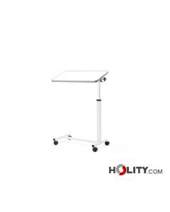 Eazy - Tavolino da letto con rotelle, regolabile in altezza (53-87 cm), con piano in legno inclinabile, per anziani, disabili, recupero, sedia o uso domestico, comodino con ruote