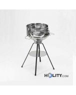Barbecue a carbonella circolare in acciaio inox h17006