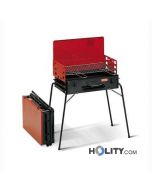 Barbecue a carbonella richiudibile in comoda valigetta h17004
