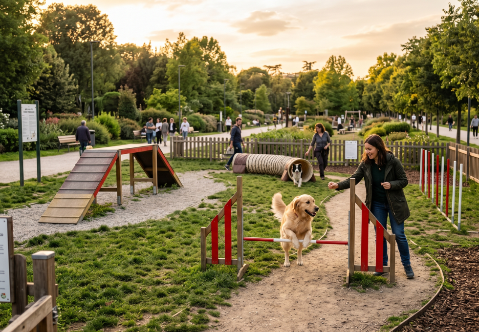 Ostacoli agility dog: guida a tunnel, salti, slalom e attrezzi di contatto