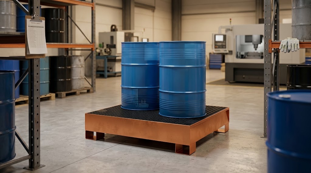 Vasche di contenimento per prodotti chimici: come scegliere materiale e capacità