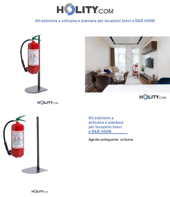 Kit estintore a schiuma e piantana per locazioni brevi e B&B h0008