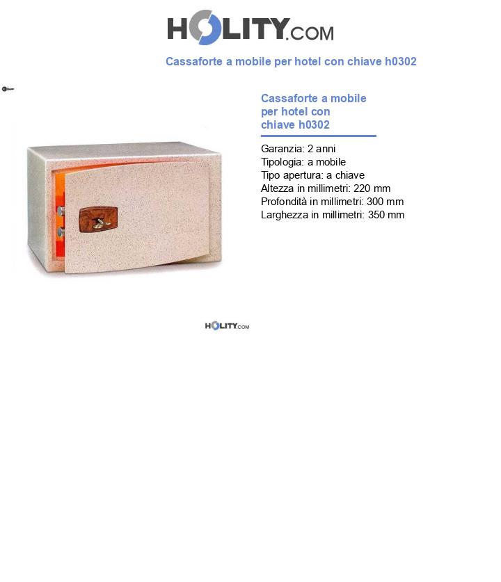 Cassaforte a mobile per hotel con chiave h0302