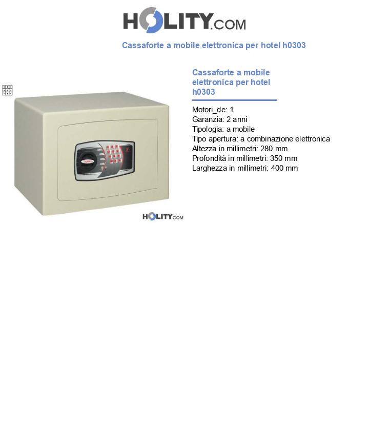 Cassaforte a mobile elettronica per hotel h0303