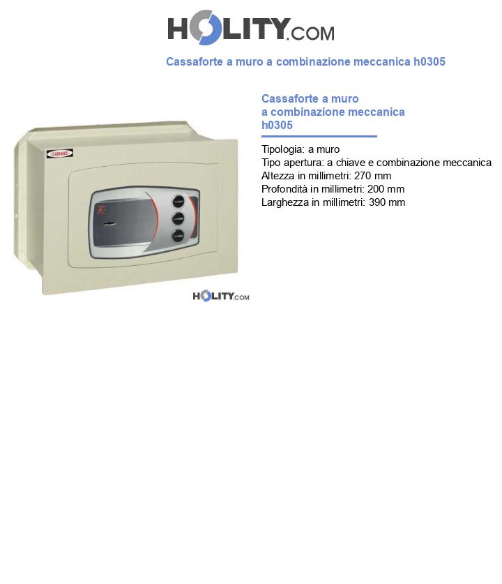 Cassaforte a muro a combinazione meccanica h0305