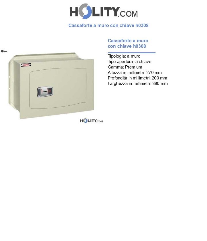 Cassaforte a muro con chiave h0308