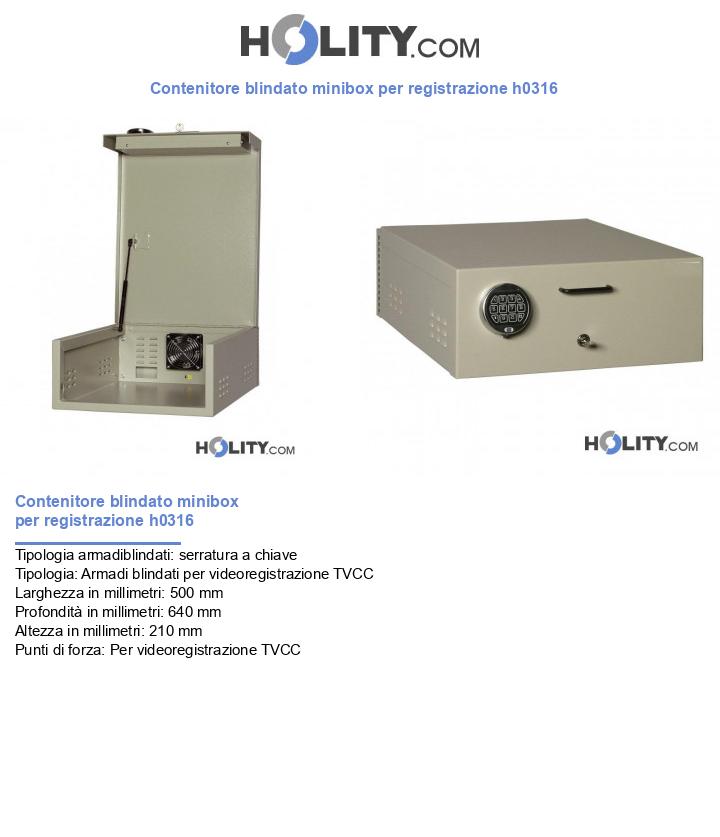 Contenitore blindato minibox per registrazione h0316