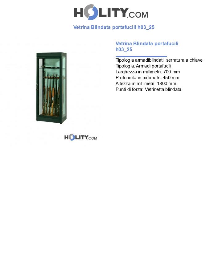 Vetrina Blindata portafucili h03_25