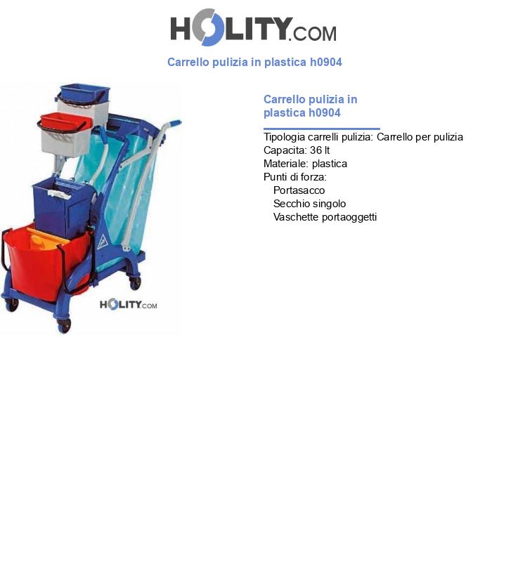 Carrello pulizia in plastica h0904