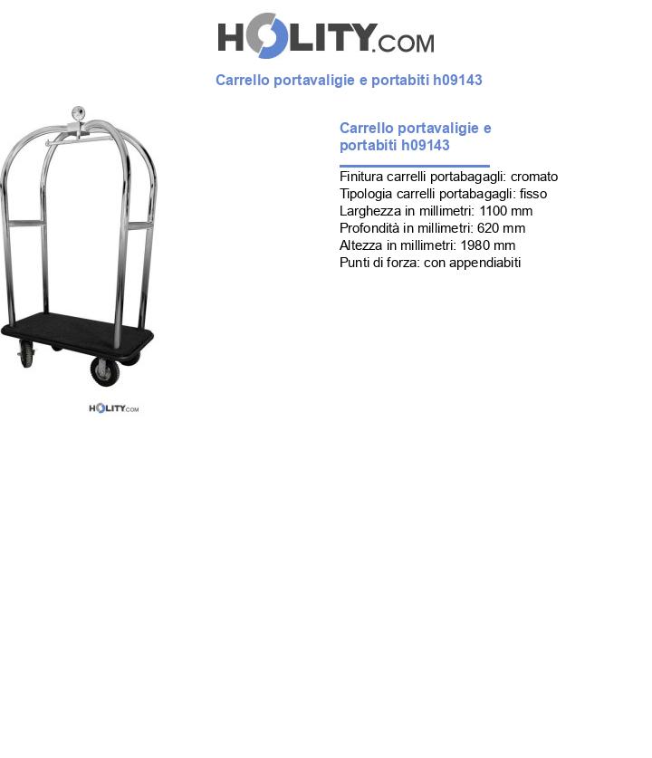 Carrello portavaligie e portabiti h09143