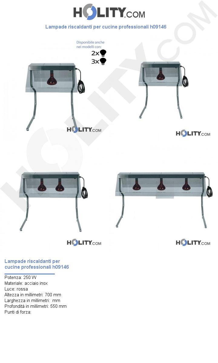 Lampade riscaldanti per cucine professionali h09146