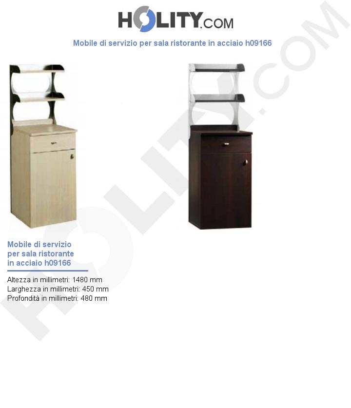 Mobile di servizio per sala ristorante in acciaio h09166