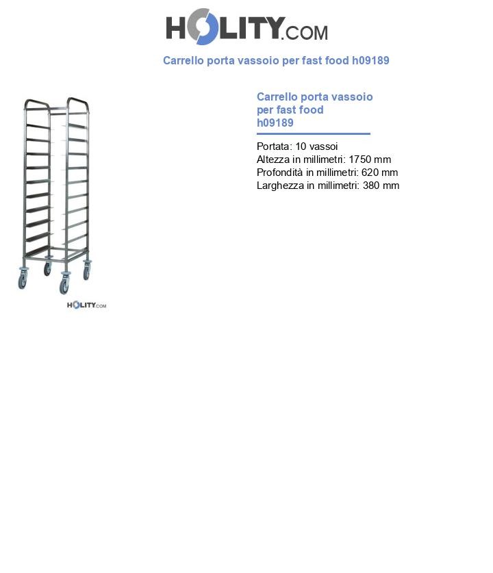 Carrello porta vassoio per fast food h09189