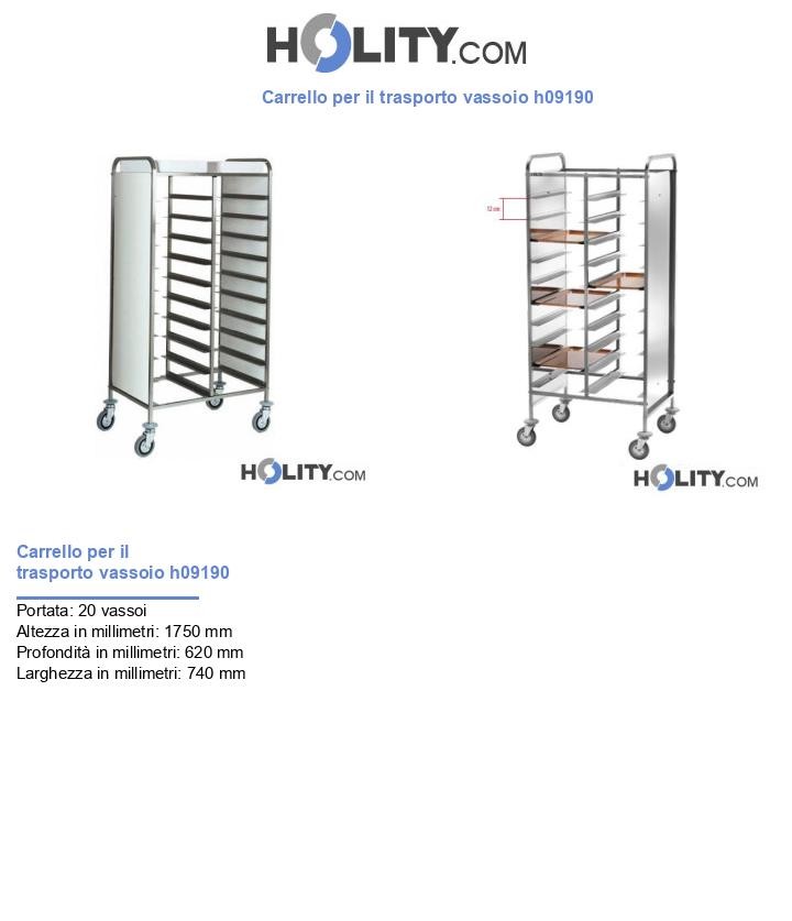 Carrello per il trasporto vassoio h09190