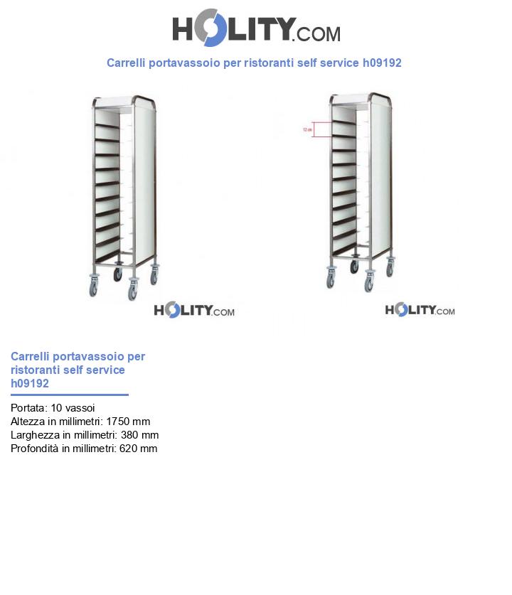 Carrelli portavassoio per ristoranti self service h09192