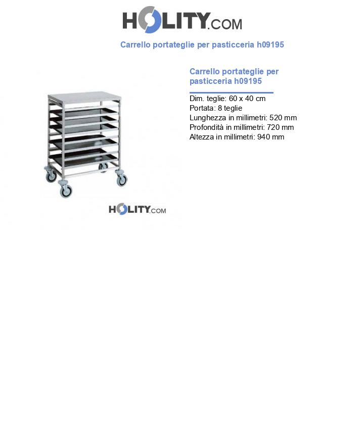 Carrello portateglie per pasticceria h09195