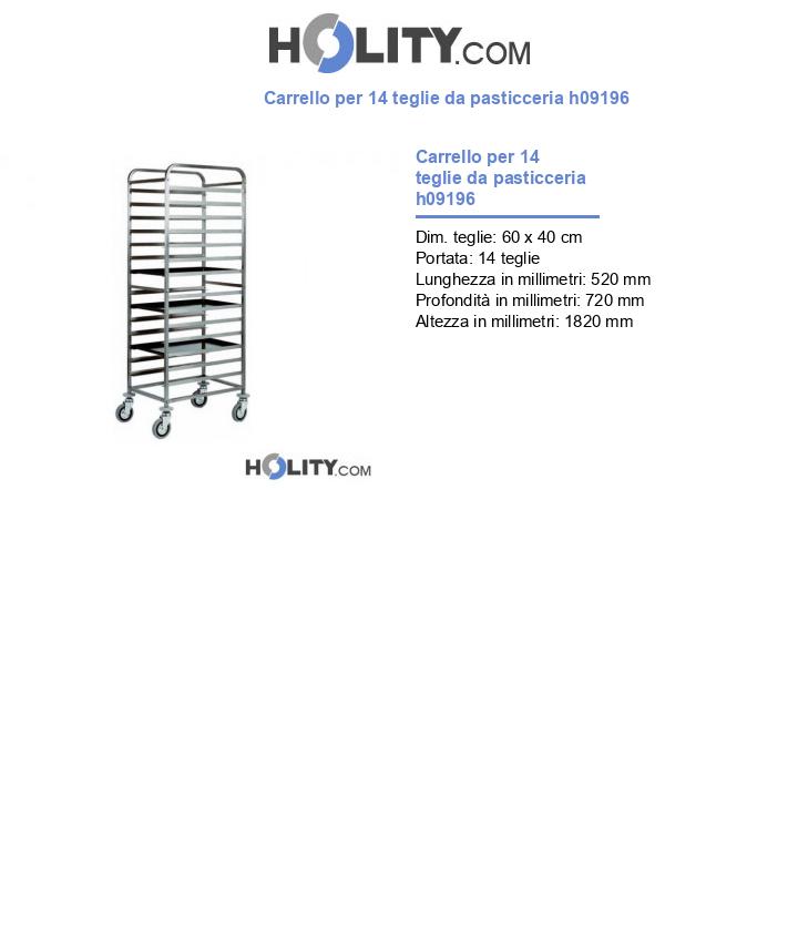 Carrello per 14 teglie da pasticceria h09196