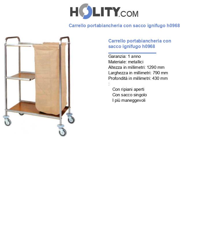 Carrello portabiancheria con sacco ignifugo h0968