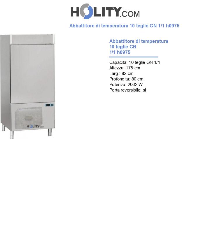 Abbattitore di temperatura 10 teglie GN 1/1 h0975