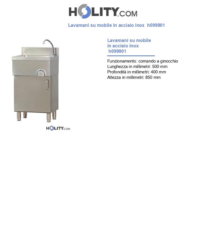 Lavamani su mobile in acciaio inox h099901