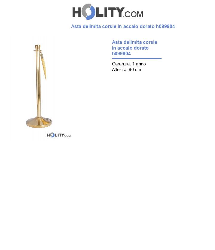 Asta delimita corsie in accaio dorato h099904