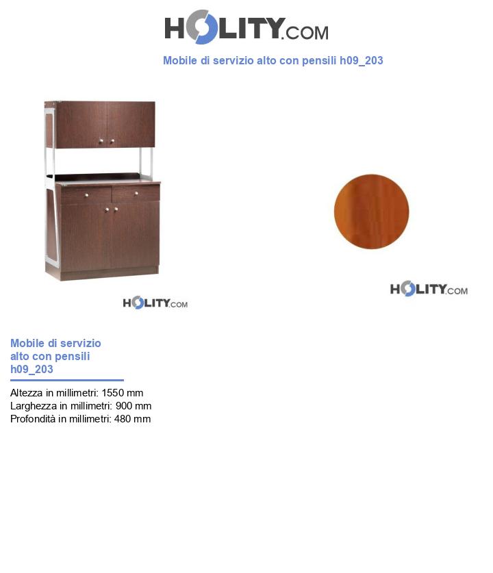 Mobile di servizio alto con pensili h09_203