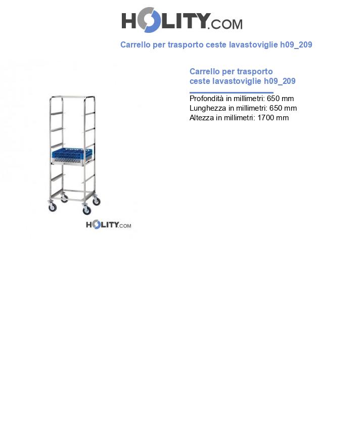 Carrello per trasporto ceste lavastoviglie h09_209