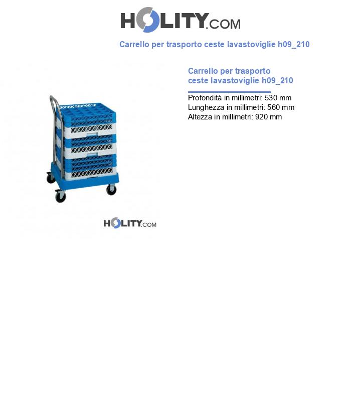 Carrello per trasporto ceste lavastoviglie h09_210