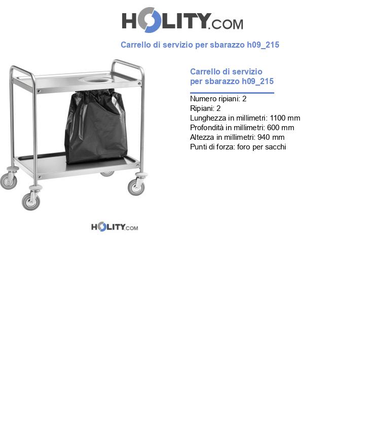 Carrello di servizio per sbarazzo h09_215