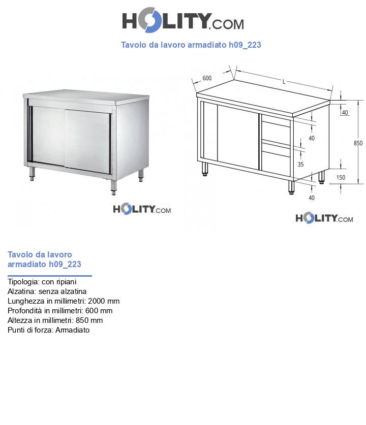 Tavolo da lavoro armadiato h09_223