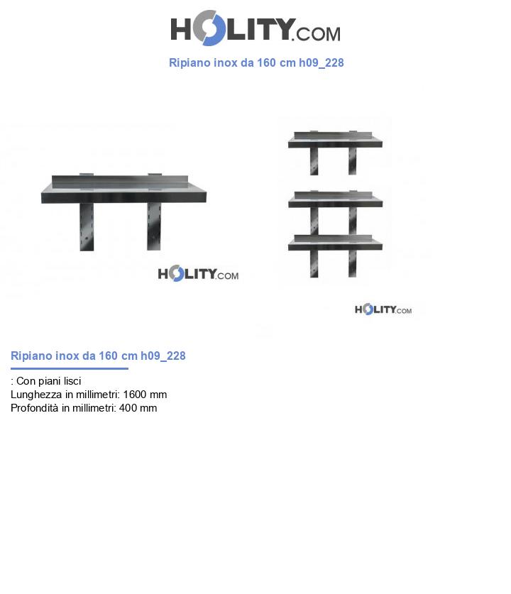 Ripiano inox da 160 cm h09_228