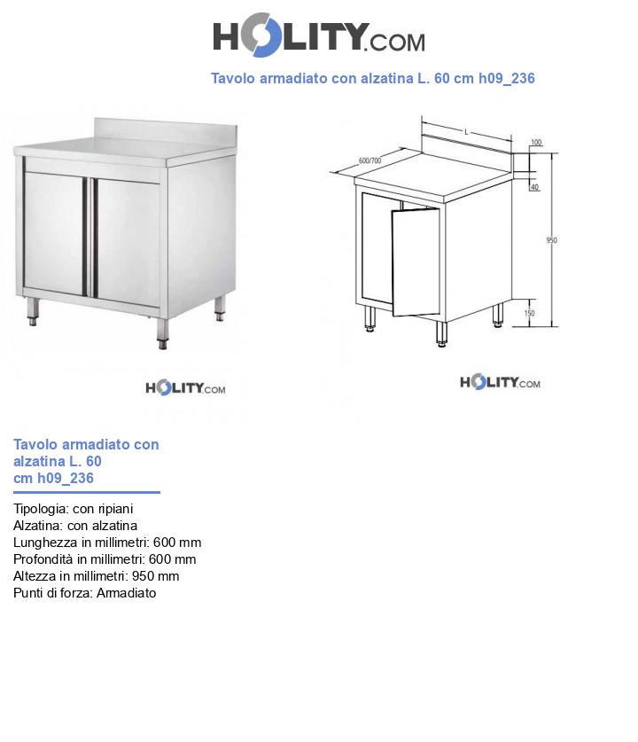Tavolo armadiato con alzatina L. 60 cm h09_236