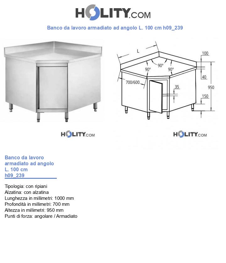 Banco da lavoro armadiato ad angolo L. 100 cm h09_239