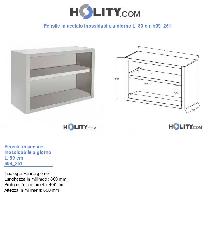 Pensile in acciaio inossidabile a giorno L. 80 cm h09_251