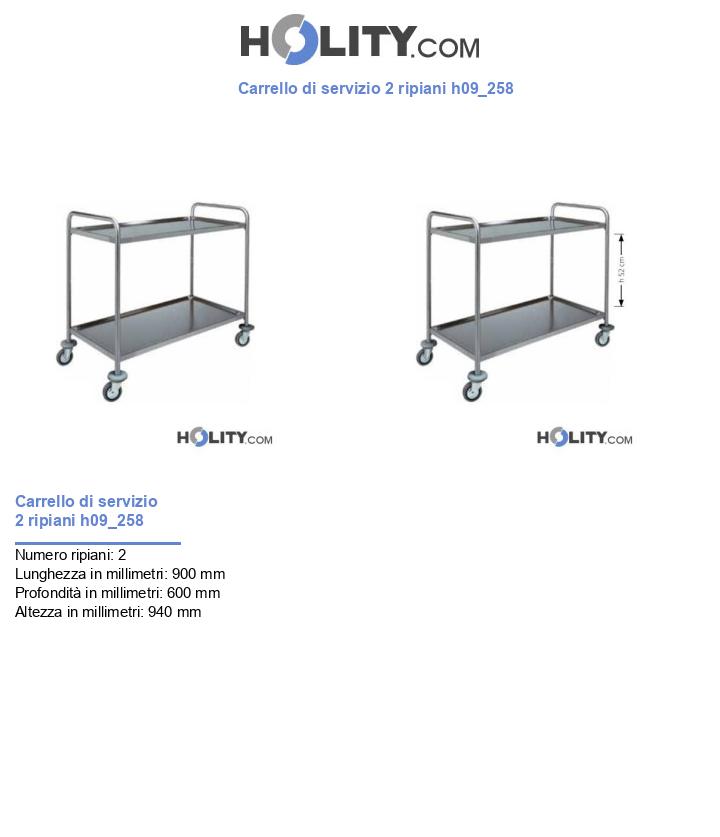 Carrello di servizio 2 ripiani h09_258