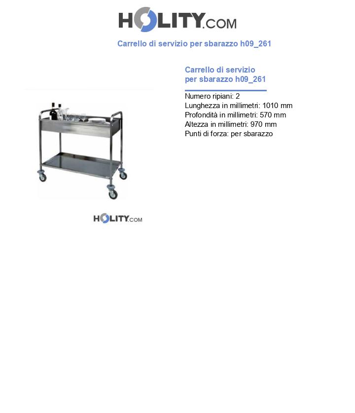 Carrello di servizio per sbarazzo h09_261