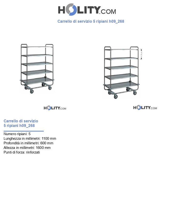 Carrello di servizio 5 ripiani h09_268