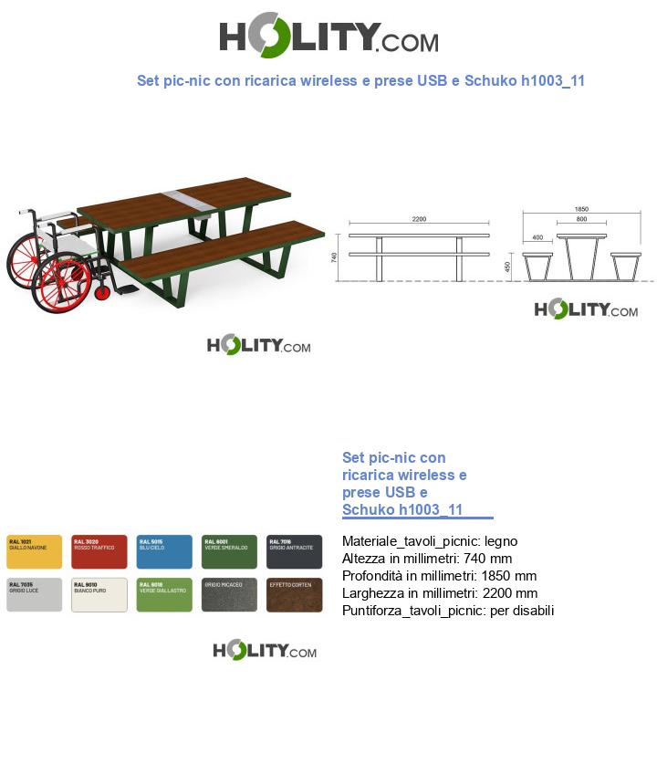 Set pic-nic con ricarica wireless e prese USB e Schuko h1003_11