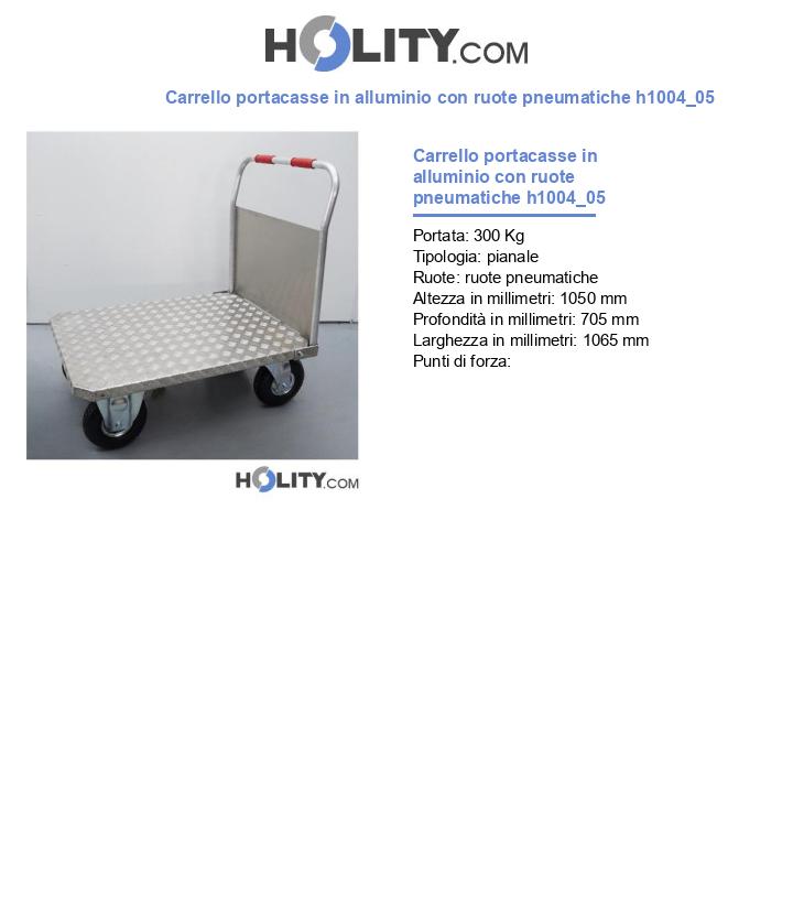 Carrello portacasse in alluminio con ruote pneumatiche h1004_05