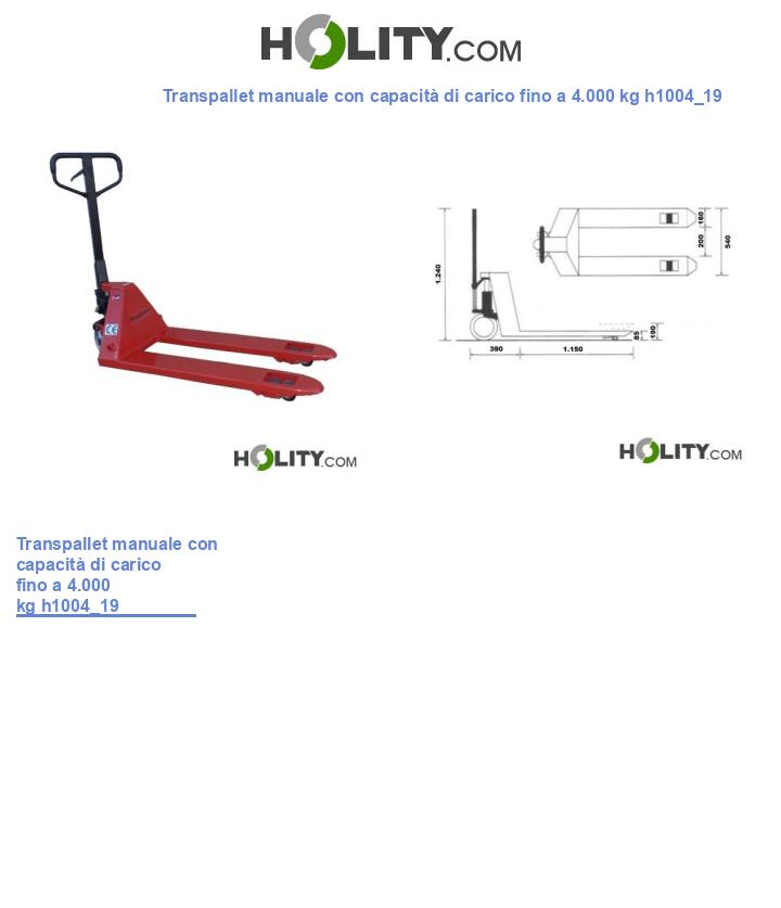 Transpallet manuale con capacità di carico fino a 4.000 kg h1004_19