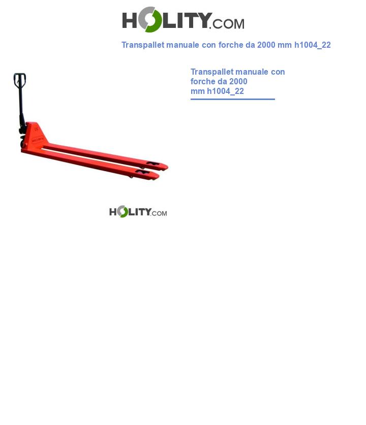 Transpallet manuale con forche da 2000 mm h1004_22