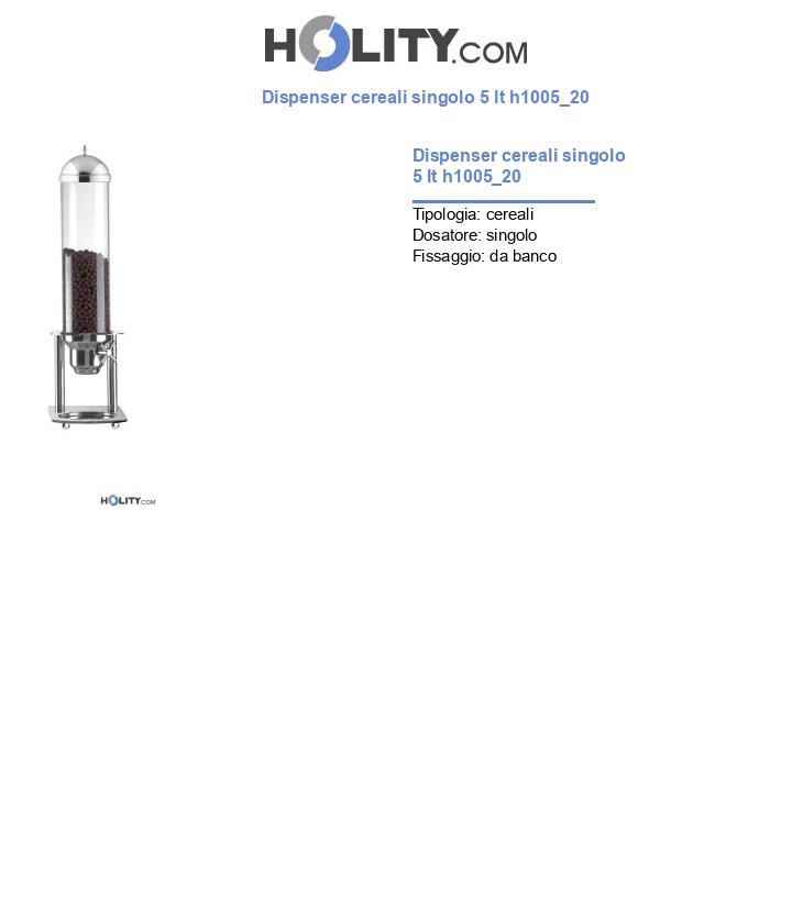 Dispenser cereali singolo 5 lt h1005_20