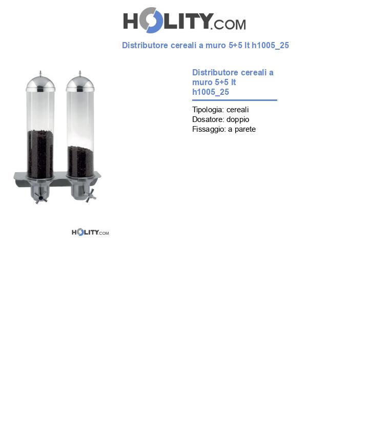 Distributore cereali a muro 5+5 lt h1005_25