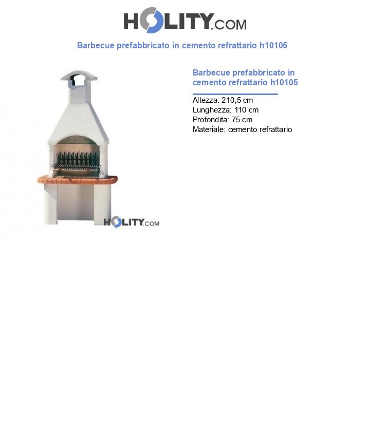 Barbecue prefabbricato in cemento refrattario h10105