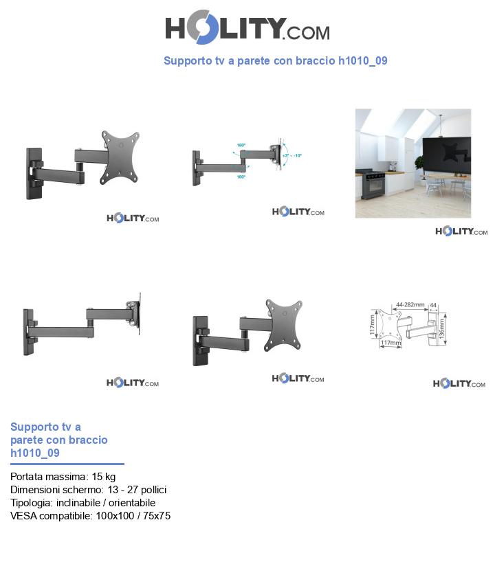 Supporto tv a parete con braccio h1010_09