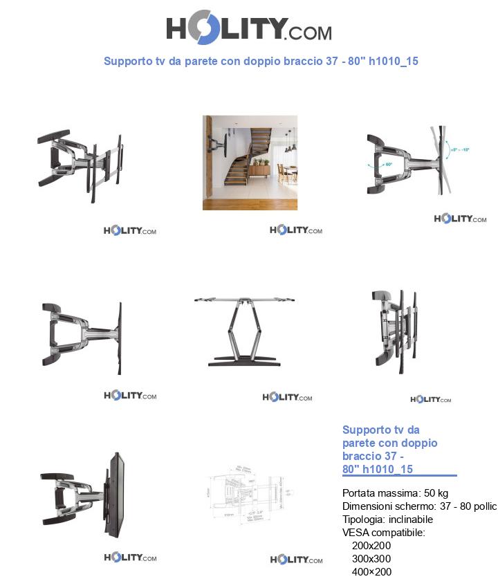 Supporto tv da parete con doppio braccio 37 - 80
