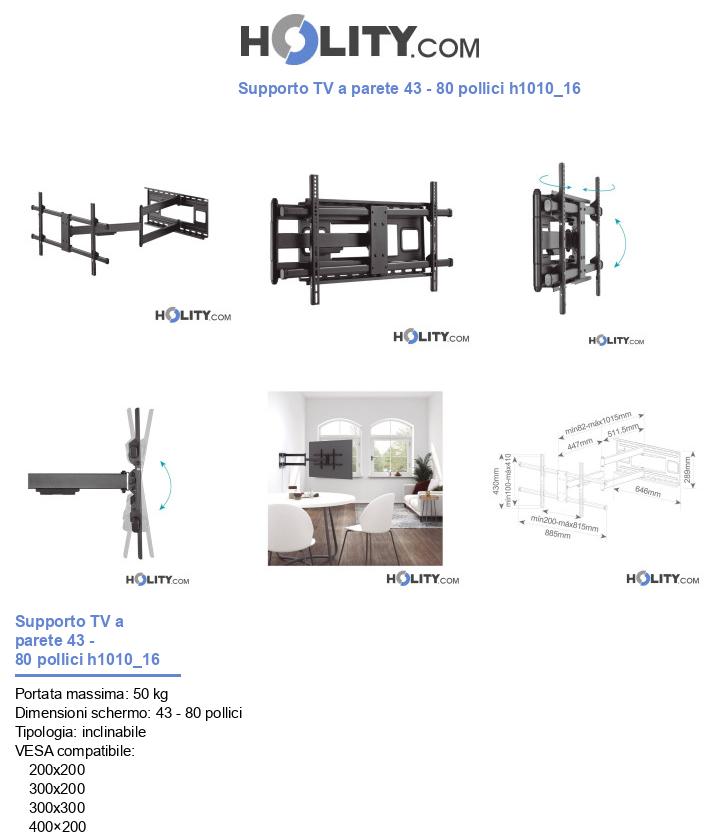 Supporto TV a parete 43 - 80 pollici h1010_16