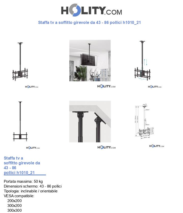 Staffa tv a soffitto girevole da 43 - 86 pollici h1010_21