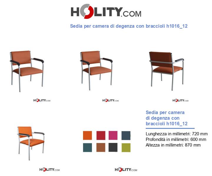 Sedia per camera di degenza con braccioli h1016_12